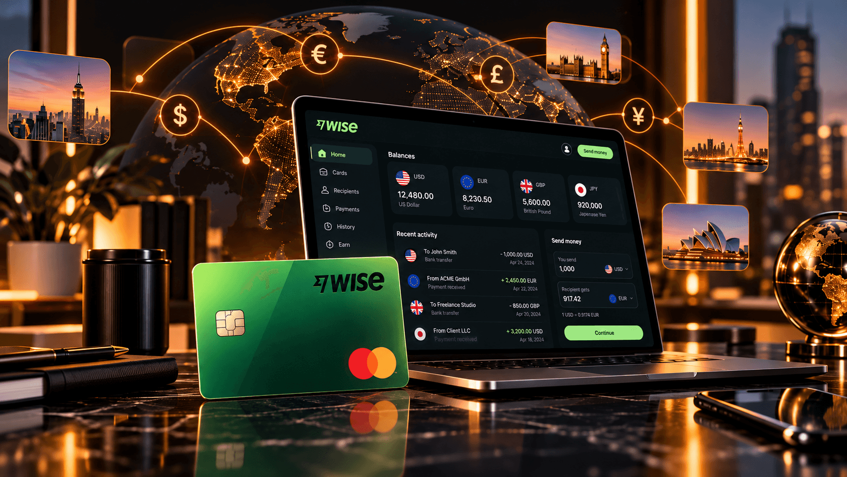 Wise Dashboard and Card