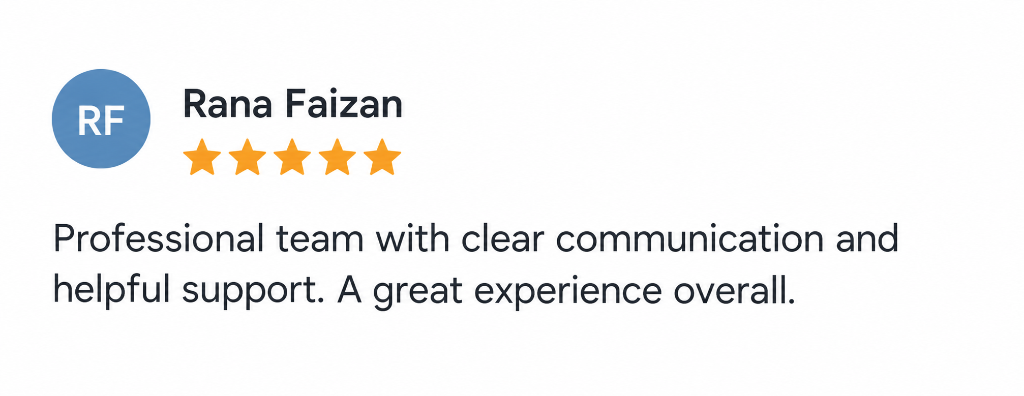 Rana Faizan - Verified Recommendation